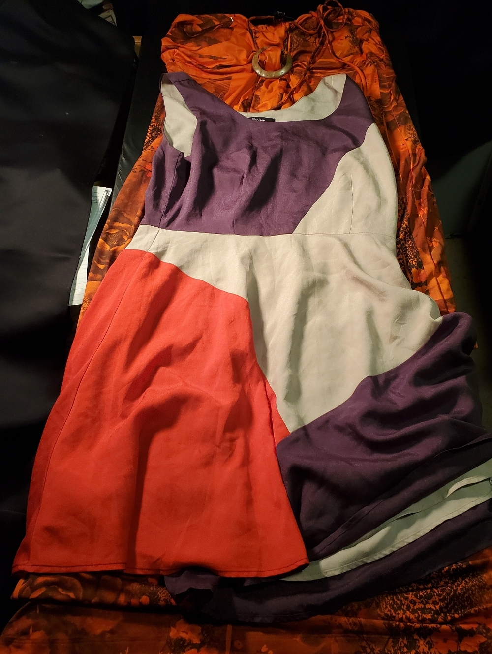 Moomteau Purple/red/tan Size L Dress & Snap Orange Size L Dress